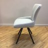 Grey dining chair with black legs