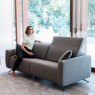 Fama Baltia 2 seater wide with 1 power recliner & sunset arms