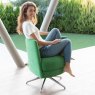 Compact swivel armchair