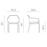 Nardi Net outdoor chairs dimensions