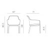 Nardi Net outdoor chairs dimensions