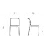 Nardi Bit outdoor dining chair dimension