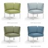 Nardi Komodo corner outdoor seat module Bianco Sunbrella