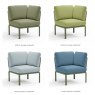 Nardi Komodo corner outdoor seat module Agave Sunbrella