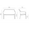 Nardi Net outdoor bench dimensions