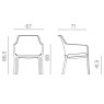 Nardi Net outdoor armchair dimensions