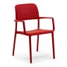 Nardi Bora outdoor dining chairs with arms red