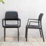 Nardi Bora outdoor dining chairs with arms stacking