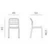 Nardi Bora outdoor dining chairs dimensions