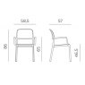 Nardi Riva outdoor dining chairs with arms dimensions