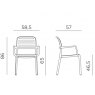 Nardi Costa outdoor dining chairs with arms dimensions