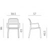 Nardi Costa outdoor dining armchair dimensions