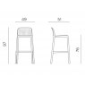 Nardi Lido outdoor high barstool dimensions