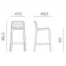 Nardi Lido outdoor low barstool dimensions