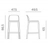 Nardi Faro outdoor low barstool dimensions