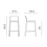 Nardi Faro outdoor low barstool dimensions