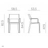 Nardi Trill outdoor dining chair with arms dimensions