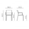 Nardi Trill outdoor dining armchair dimensions