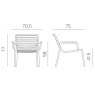 Nardi Doga Relax outdoor armchair dimension