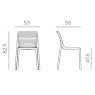 Nardi Doga dining chair dimensions