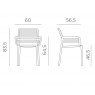 Nardi Doga dining armchair dimensions