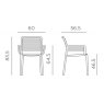Nardi Doga outdoor dining armchair dimension