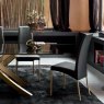 Bontempi Casa Aida dining chair in black leather with gold legs
