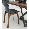 Bontempi Casa Alfa wooden chair w/ cushion Premium Nappa leather dining chair