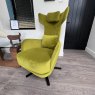 Fama Kangou swivel armchair with footstool