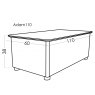Fama Tab Adam 110 - lift up storage table dimensions