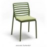 Nardi Doga bistrot dining chair seat pad in avocado sunbrella