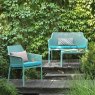 Outdoor beanch & chair set with seat pads