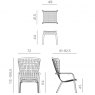 Nardi Folio armchair set dimensions