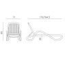 Nardi Eden outdoor sun lounger dimensions