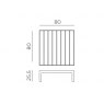 Nardi Maximo cofffee table dimension