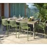 Nardi Rio 140 extending dining set with 6 x Doga bistrot chairs in agave