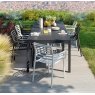 Nardi Rio 140 extending dining set with Doga dining armchairs in bianco and antracite
