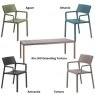 Nardi Rio 140 extending dining set with 6 x trill dining armchairs - tortora