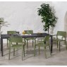 Nardi Rio 140 antracite extending dining set with trill dining armchairs in agave