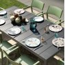 Nardi Rio 140 antracite extending dining set with agave trill dining armchairs
