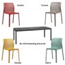 Nardi Rio 140 antracite extending dining set  - tortora, corallo, senape and salice chairs