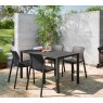 Nardi Rio 140 extending dining set with Bit dining chairs - antracite