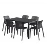 Nardi Rio 140 extending dining set with 6 x Bit dining chairs dimension in antracite