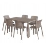 Nardi Rio 140 extending dining set with 6 x Bit dining chairs dimension in tortora