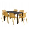 Nardi Rio 140 extending dining set with 6 x Bit dining chairs dimension in senape