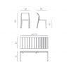 Nardi Rio 140 extending dining set with Bit dining chairs dimension