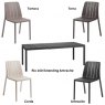 Nardi Rio 140 extending dining set with 6 x Tiberena bistrot dining chairs - Antracite