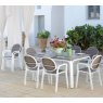 Nardi Palma outdoor dining armchairs in bianco-tortora
