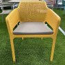 Nardi Net outdoor dining chair with seat pad in Rose