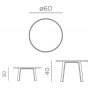 Nardi Maximo Tavolino 60 dimensions